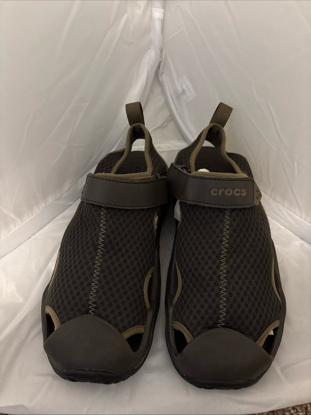 CROCS Brown Mesh Slip-On Water Shoes